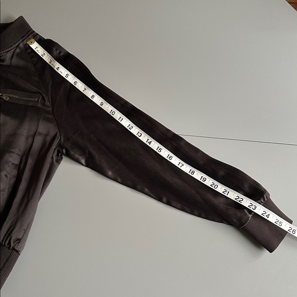 Max Studio Women's Brown Silk Bomber Zip Up Jacket size XS - Picture 11 of 14